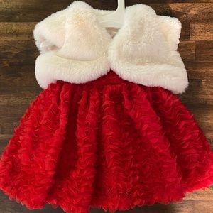 Little girls holiday two piece dress